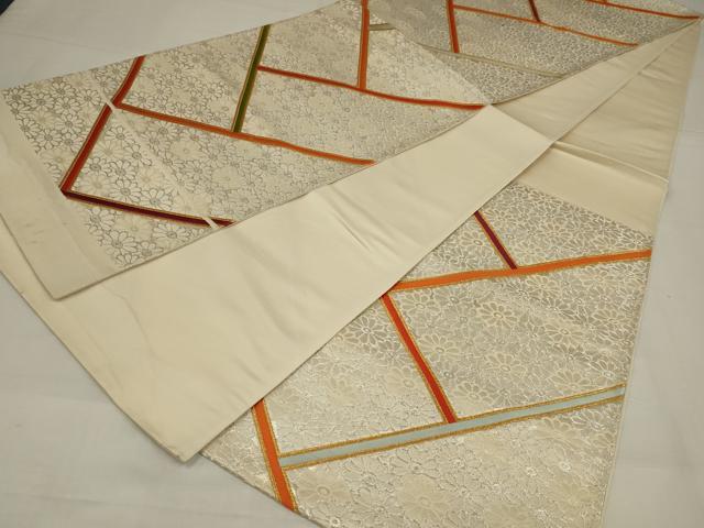 平和屋着物◎六通柄袋帯　唐織　花尽くし　正絹　逸品　未使用　AABM2690ou