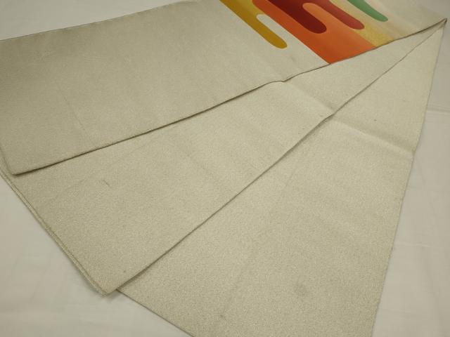 平和屋着物◎爪搔き本綴れ　八寸名古屋帯　霞文　金銀糸　正絹　逸品　AABM2692ou