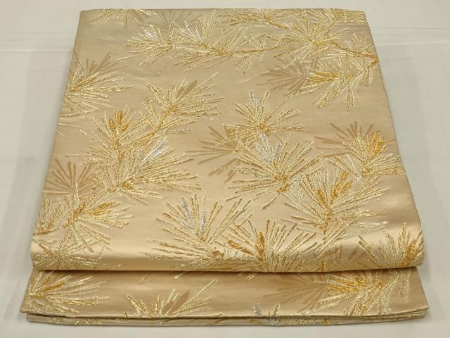 平和屋着物◎六通柄袋帯　枝松文　金銀糸　正絹　逸品　AABM2697ou