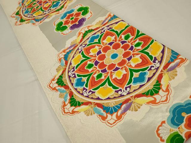 平和屋着物◎六通柄袋帯　唐織　正倉院花文　金銀糸　正絹　逸品　AABM2707ou