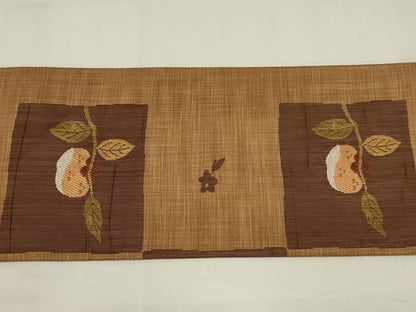 平和屋着物◎九寸名古屋帯　枝花文　正絹　逸品　未使用　AABM2712ou