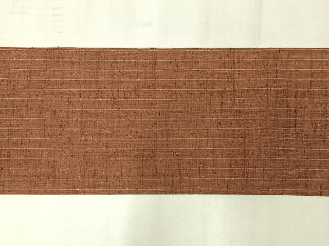 平和屋着物◎九寸名古屋帯　紬地　間道　正絹　逸品　AABM2724bw