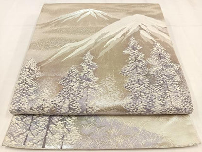 平和屋着物◎六通柄袋帯　唐織　木曽路　銀糸　正絹　逸品　AABM2733bw