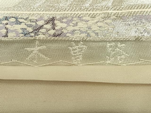 平和屋着物◎六通柄袋帯　唐織　木曽路　銀糸　正絹　逸品　AABM2733bw