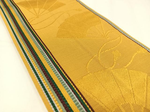 平和屋着物◎本場筑前博多織　半幅帯　小袋帯　舞扇間道　正絹　逸品　AABM2744bw