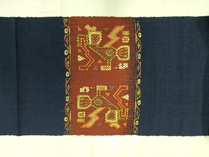 平和屋着物◎八寸名古屋帯　紬地　幾何学文様　正絹　逸品　AABM2761bw