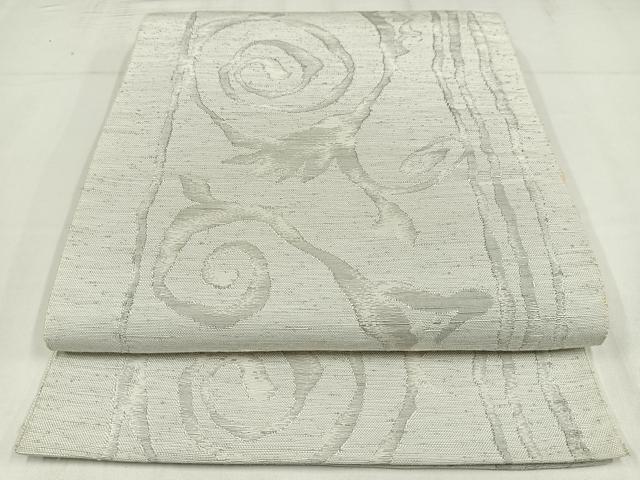 平和屋着物◎八寸名古屋帯　紬地　唐草文　正絹　逸品　AABM2762bw