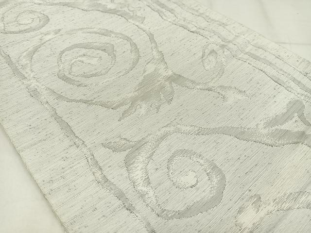 平和屋着物◎八寸名古屋帯　紬地　唐草文　正絹　逸品　AABM2762bw