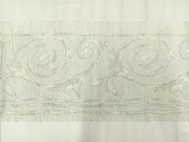 平和屋着物◎八寸名古屋帯　紬地　唐草文　正絹　逸品　AABM2762bw