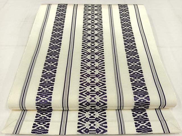 平和屋着物◎本場筑前博多織　八寸名古屋帯　献上　正絹　逸品　AABM2775bw