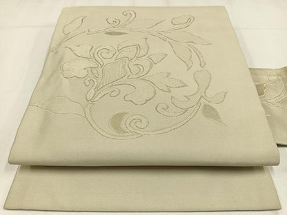平和屋着物◎九寸名古屋帯　唐織　花唐草文　正絹　逸品　AABM2778bw
