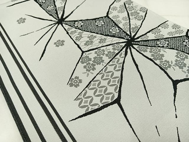 平和屋着物◎八寸名古屋帯　麻の葉文様　AABM2785bw
