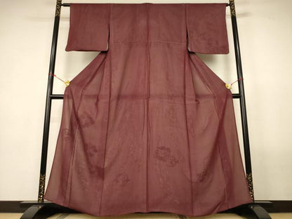 平和屋着物▽訪問着　無双　紗袷　紗×絽　花蝶丸文　銀彩　正絹　逸品　AABM2946jd