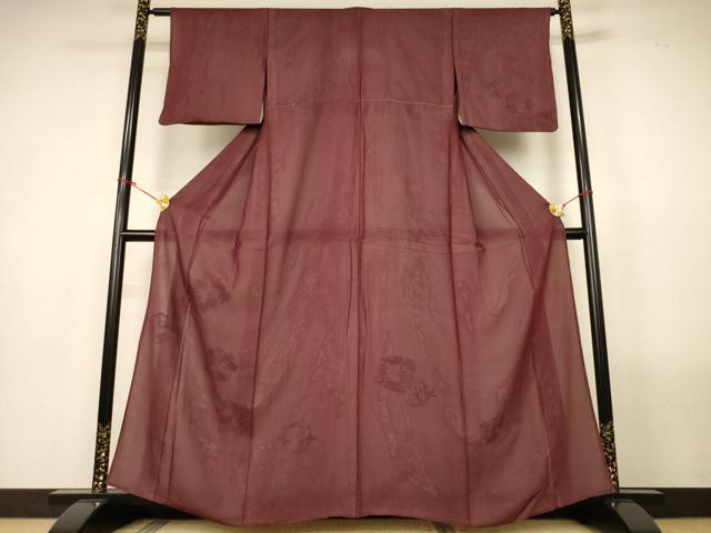 平和屋着物▽訪問着　無双　紗袷　紗×絽　花蝶丸文　銀彩　正絹　逸品　AABM2946jd