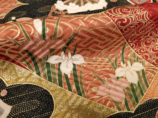 平和屋着物●豪華振袖　駒刺繍　宝尽くし吉祥文　金彩　正絹　逸品　AABM2966ck