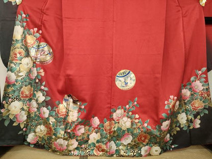 平和屋着物●豪華振袖　花鳥地紋　暈し染め　金彩　正絹　逸品　AABM2978ck