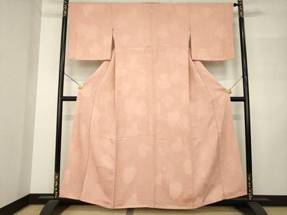 平和屋着物●上質な色無地　色紙重ね地紋　ときがら茶色　正絹　逸品　AABM2985ck