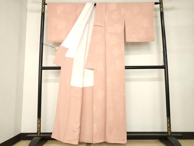平和屋着物●上質な色無地　色紙重ね地紋　ときがら茶色　正絹　逸品　AABM2985ck