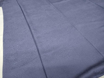 平和屋着物●上質な色無地　小花地紋　濃鼠色　正絹　逸品　AABM2991ck