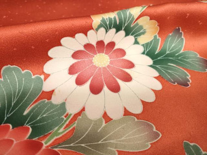 平和屋着物●豪華振袖　刺繍　花車文　暈し染め　金銀彩　金糸　正絹　逸品　AABM2993ck