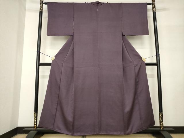 平和屋着物●上質な色無地　霞地紋　似せ紫色　正絹　逸品　AABM2994ck
