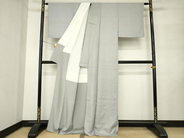 平和屋着物●上質な色無地　葉尽くし地紋　潤色　　正絹　逸品　AABM2996ck