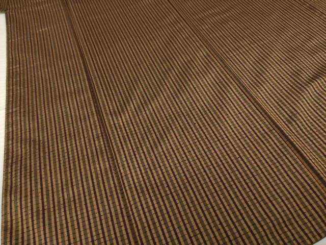 平和屋着物●上質な紬　縞　正絹　逸品　AABM3003ck
