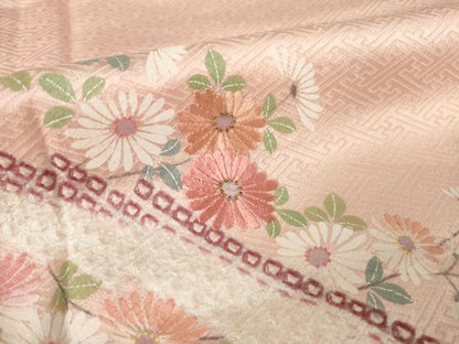 平和屋着物●訪問着　絞り　刺繍　枝垂れ流水花文　正絹　逸品　AABM3008ck