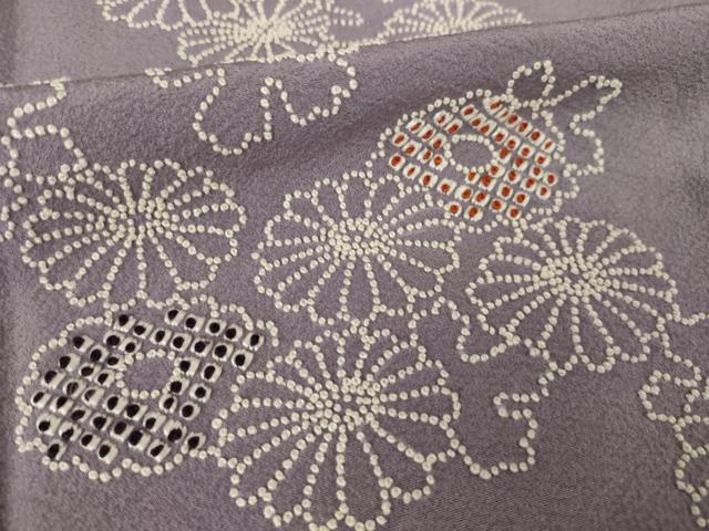 平和屋着物●総刺繍　中国三大刺繍　相良刺繍　舞花文　正絹　逸品　AABM3013ck