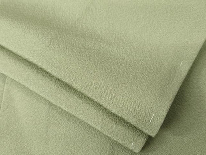 平和屋着物●上質な色無地　黄海松茶色　正絹　逸品　未使用　AABM3029ck