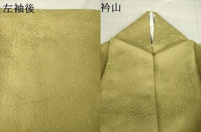 平和屋着物●上質な色無地　花尽し地紋　梅幸茶色　正絹　逸品　AABM3032ck