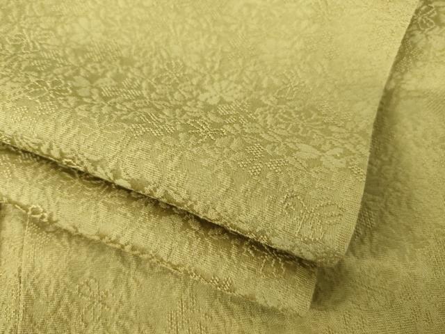 平和屋着物●上質な色無地　花尽し地紋　梅幸茶色　正絹　逸品　AABM3032ck