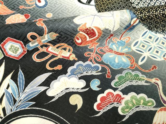 平和屋着物●豪華振袖　総絞り　飛鶴宝尽くし　暈し染め　正絹　逸品　AABM3047ck
