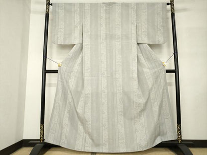平和屋着物●本塩沢　110亀甲　花間道　正絹　逸品　AABM3052ck