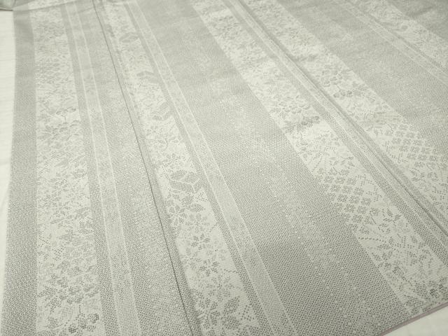 平和屋着物●本塩沢　110亀甲　花間道　正絹　逸品　AABM3052ck