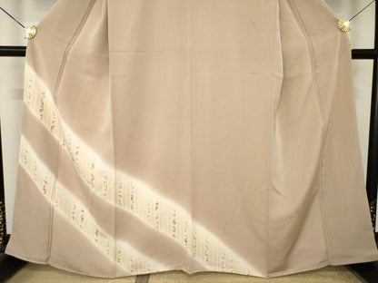 平和屋着物●訪問着　刺繍　斜縞花文　暈し染め　金糸　金彩　正絹　逸品　AABM3056ck