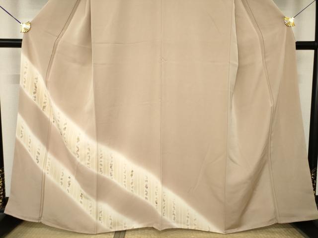 平和屋着物●訪問着　刺繍　斜縞花文　暈し染め　金糸　金彩　正絹　逸品　AABM3056ck
