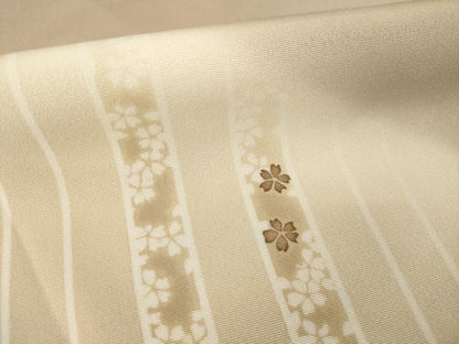 平和屋着物●訪問着　刺繍　斜縞花文　暈し染め　金糸　金彩　正絹　逸品　AABM3056ck