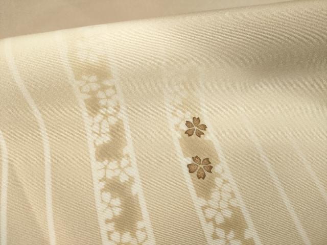 平和屋着物●訪問着　刺繍　斜縞花文　暈し染め　金糸　金彩　正絹　逸品　AABM3056ck