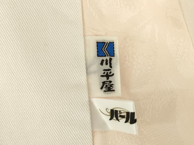 平和屋着物●振袖用長襦袢　袷　舞梅文　半衿刺繍　正絹　逸品　AABM3060ck