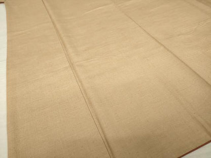 平和屋着物●結城紬　色無地　柴染色　反端付き　正絹　逸品　AABM3062ck