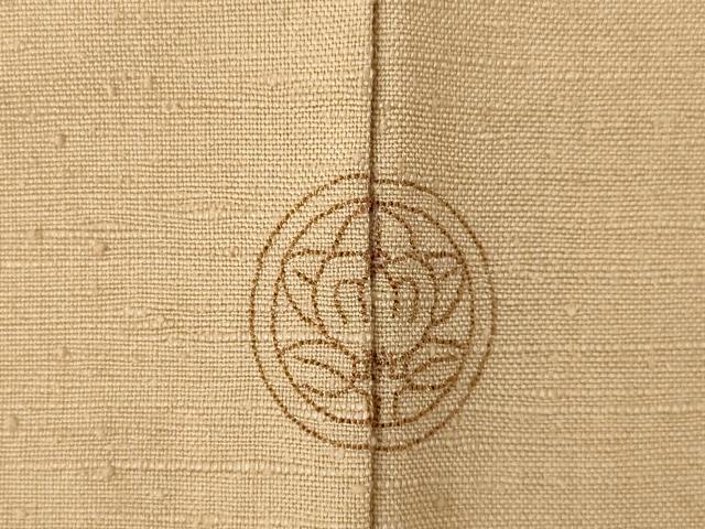 平和屋着物●結城紬　色無地　柴染色　反端付き　正絹　逸品　AABM3062ck