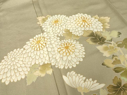 平和屋着物●豪華色留袖　駒刺繍　菊　暈し染め　正絹　逸品　AABM3064ck