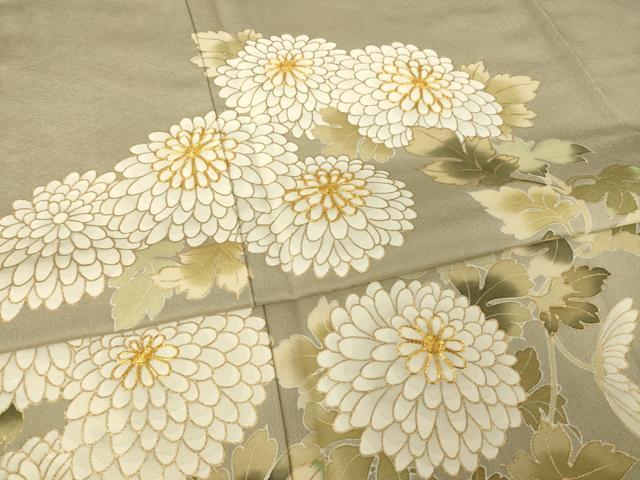 平和屋着物●豪華色留袖　駒刺繍　菊　暈し染め　正絹　逸品　AABM3064ck