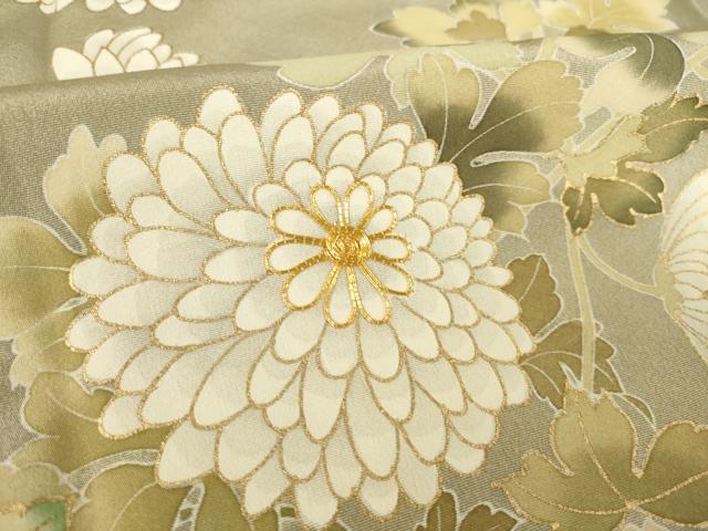 平和屋着物●豪華色留袖　駒刺繍　菊　暈し染め　正絹　逸品　AABM3064ck