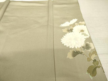 平和屋着物●豪華色留袖　駒刺繍　菊　暈し染め　正絹　逸品　AABM3064ck
