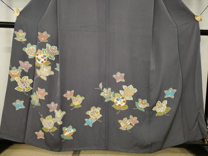 平和屋着物●訪問着　駒刺繍　橘　金彩　正絹　逸品　AABM3065ck