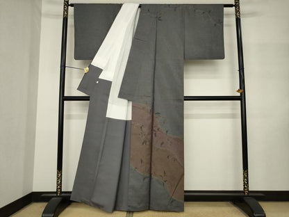 平和屋着物●本場縞大島紬　訪問着　南天文　正絹　逸品　AABM3067ck