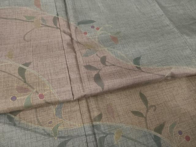 平和屋着物●本場縞大島紬　訪問着　南天文　正絹　逸品　AABM3067ck