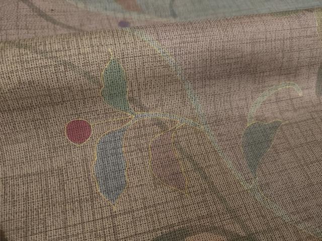 平和屋着物●本場縞大島紬　訪問着　南天文　正絹　逸品　AABM3067ck